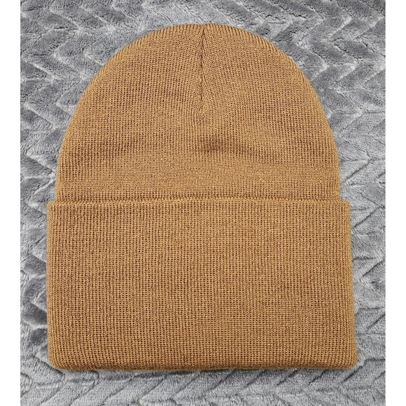 Carhartt Beanie Adult OS Brown Knit Cuffed Hat A18-BRN Winter Work Wear Casual - Picture 2 of 3